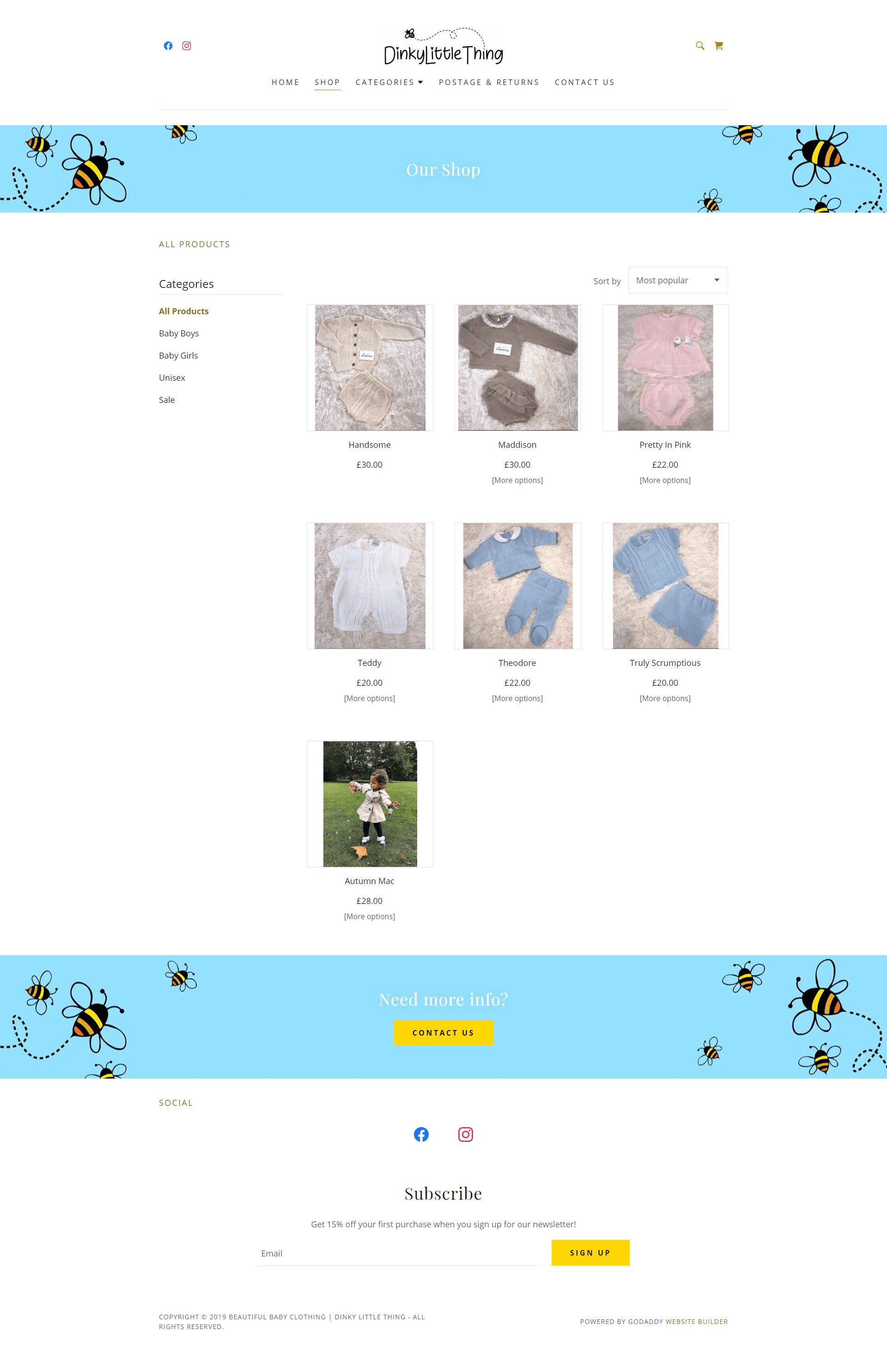Dinky Little Thing Shop Page