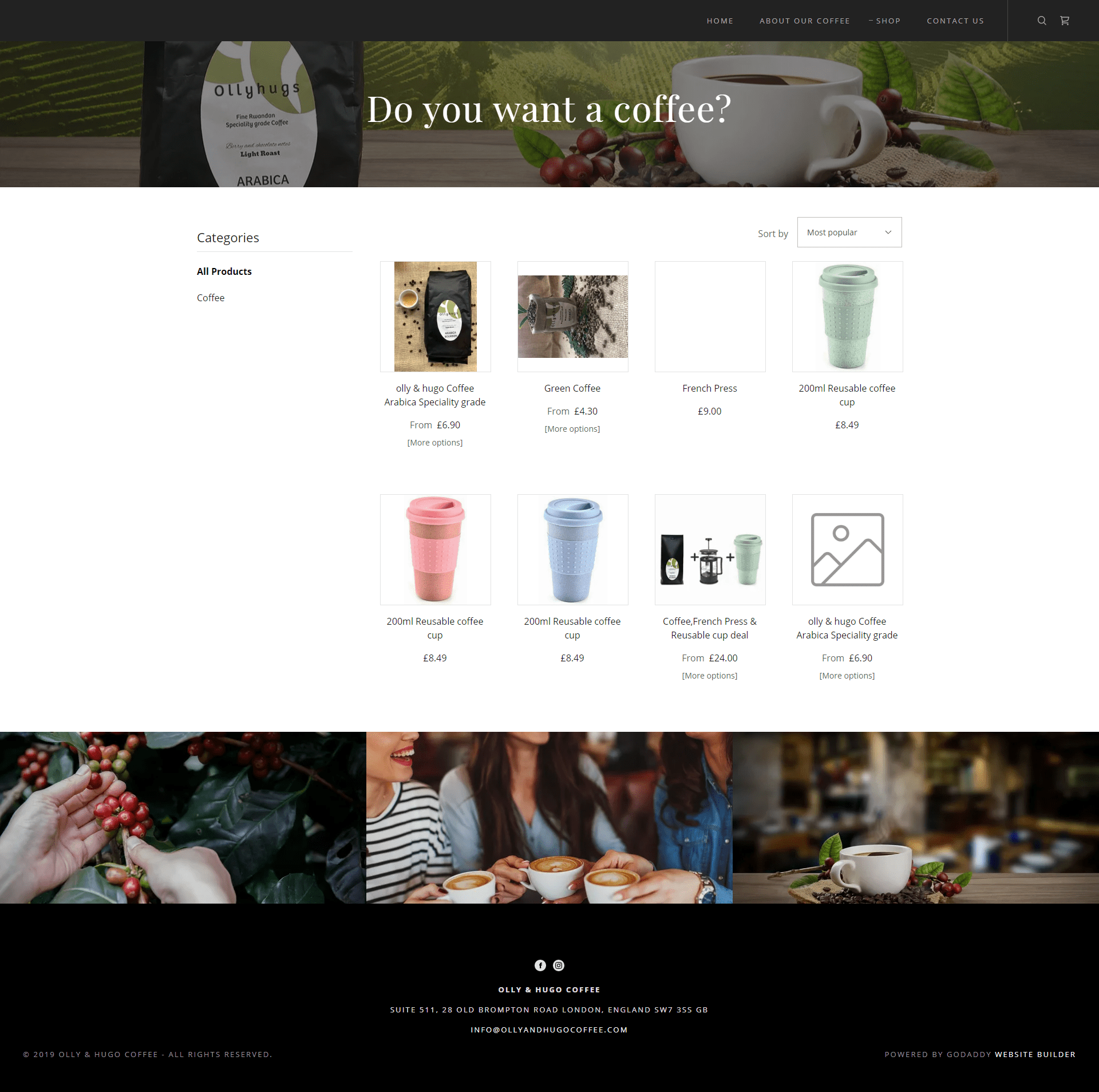 Olly and hugo shop page