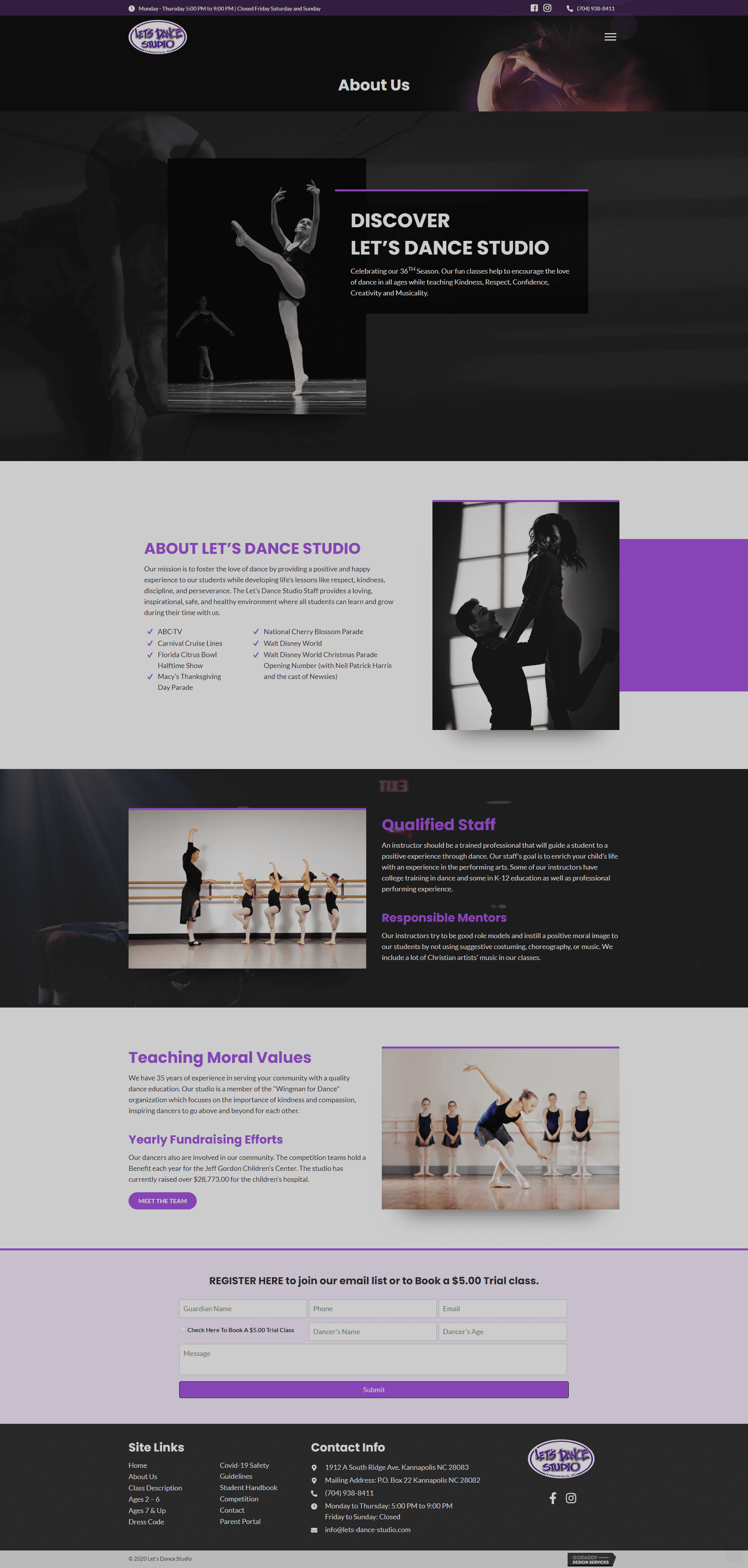 Let's Dance Studio About Us Page