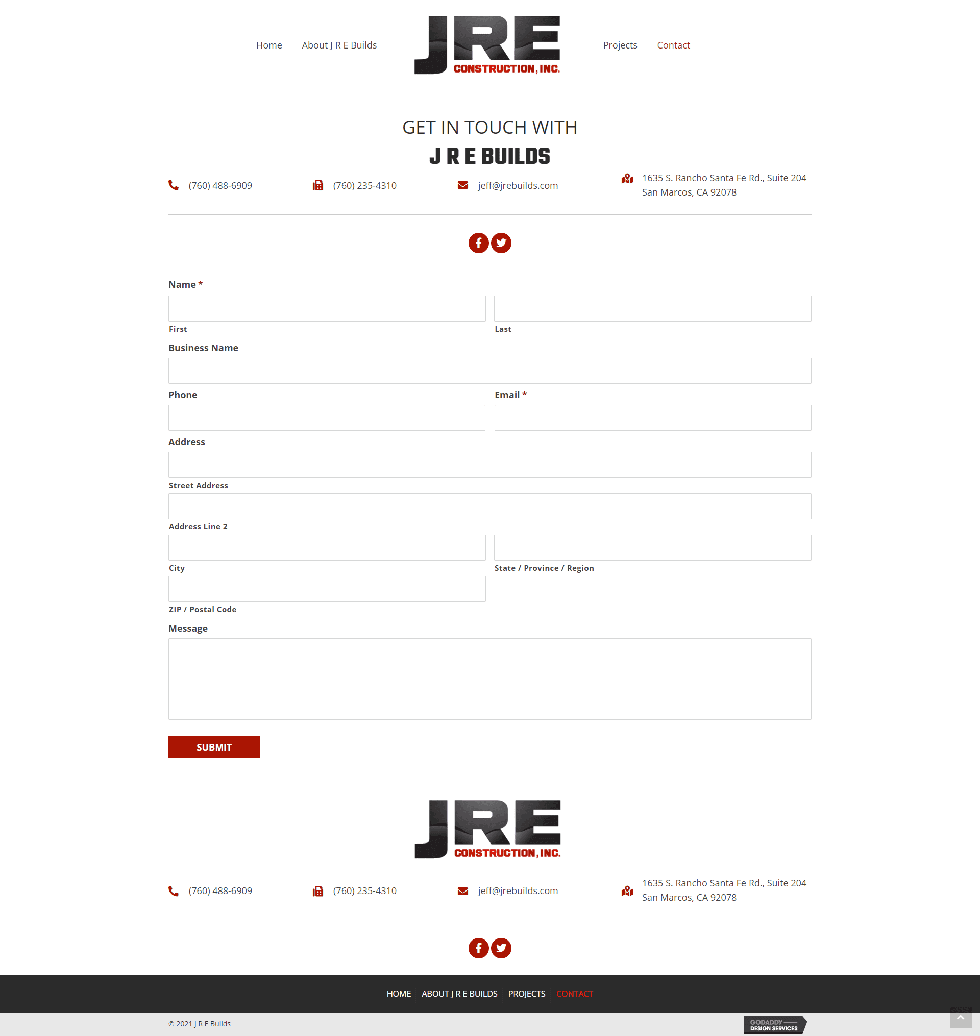 J R E Builds Contact