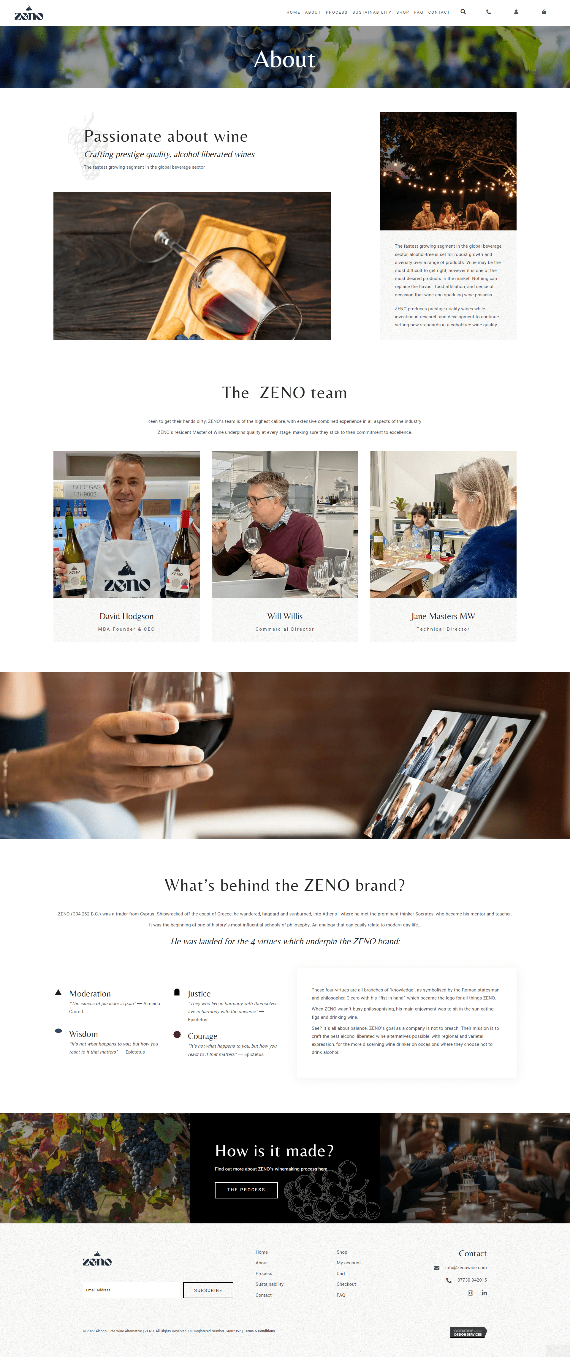 Zeno wine About page