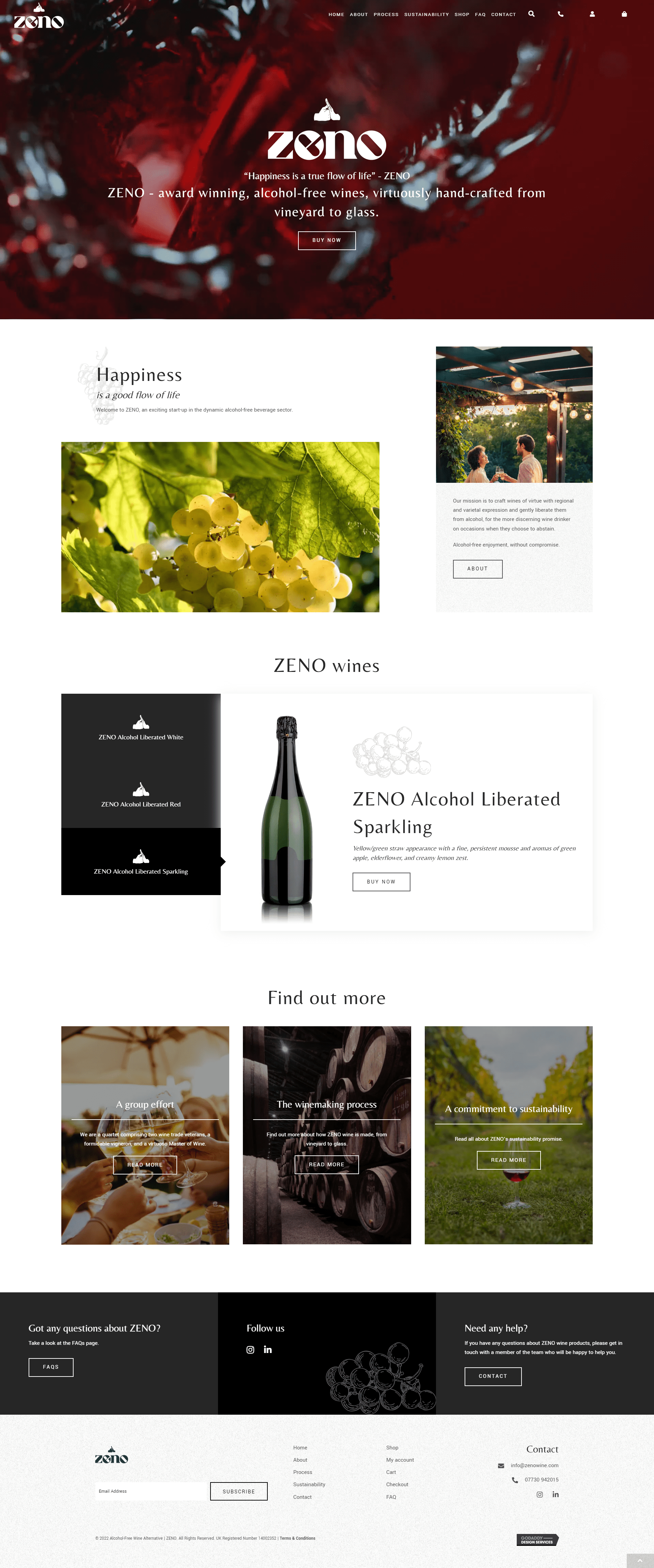 Zeno wine home desktop view