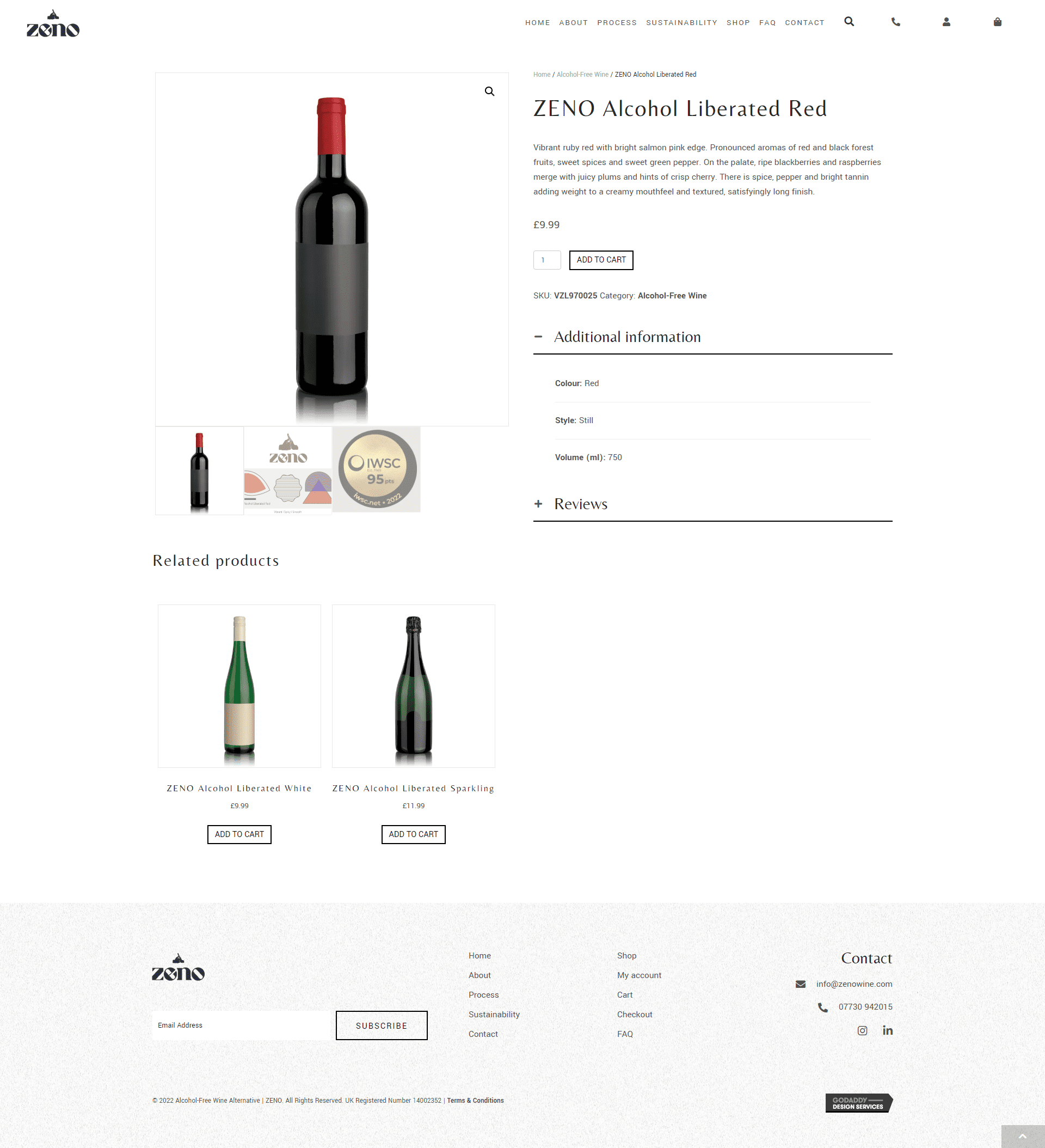 Zeno wine product page