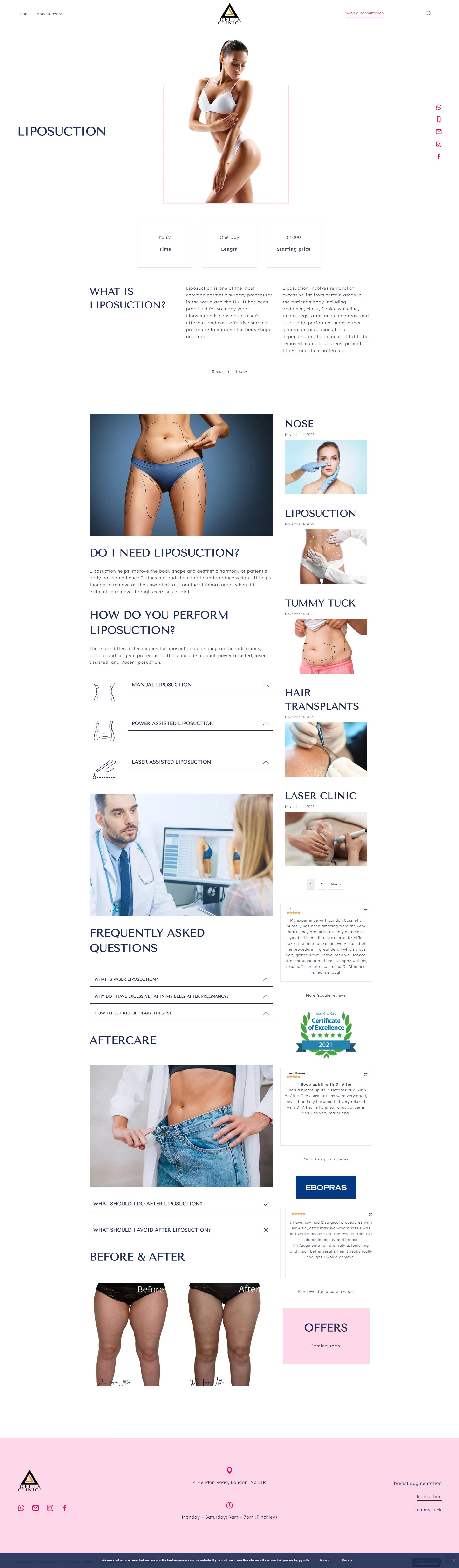 Delta Clinics liposuction desktop
